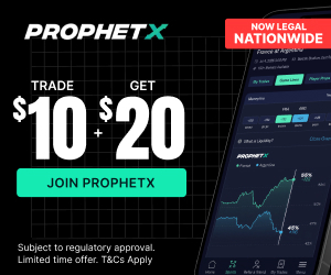 ProphetX sports prediction market — Trade $10, Get $20!